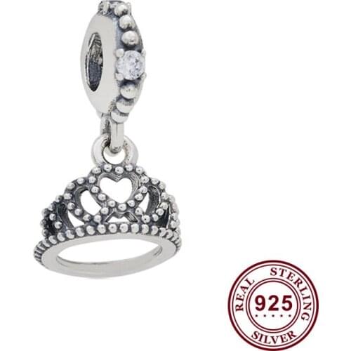 925 Sterling Silver Charm Silver Exquisite Crown Pendant Fit Pandora Women Bracelet & Necklace Diy Jewelry