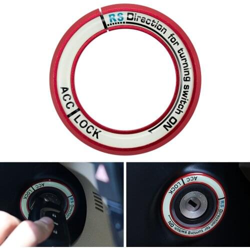 1PC Luminous Key Ring Decor Sticker Car Styling Lgnition Switch Protective Sticker Auto Interior Circle Light Decoration
