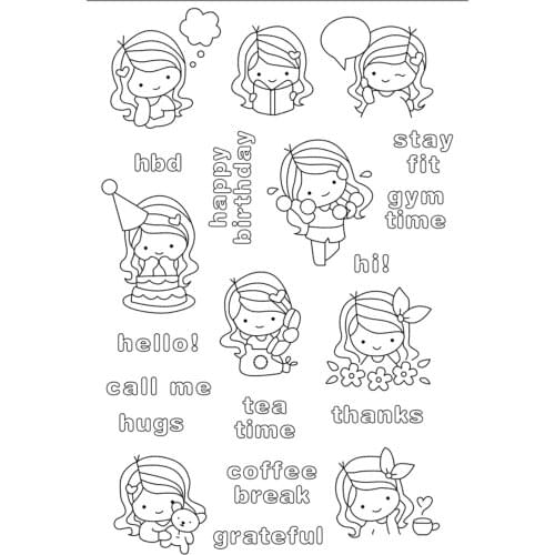 11x16 Good looking girl avat TBig ice cream ransparent Clear Stamps Silicone Seals for DIY scrapbooking photo album Card Making