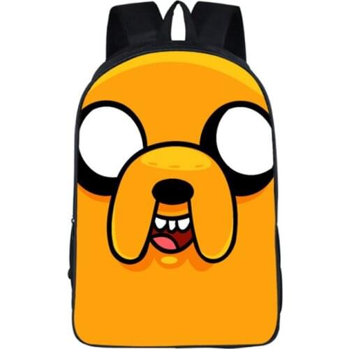 16 Inch Adventure Time Finn and Jake Kids Backpack Boys Girls School Bags Daily Children Bookbag Shoulder Backpacks Mochila