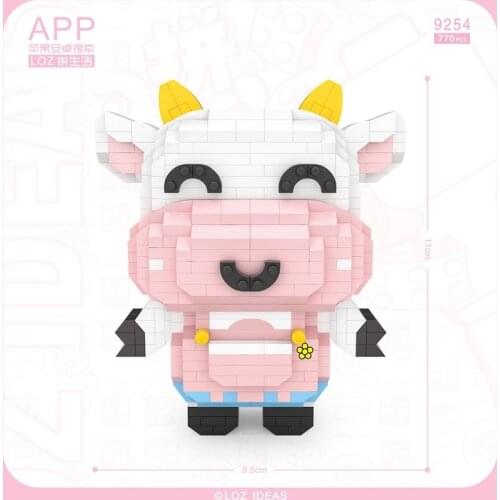 600pcs+LOZ diamond Block creative iblock lovely animals Fox and bear/lion/flamingo/cows Diy toy for kids gifts конструктор мини