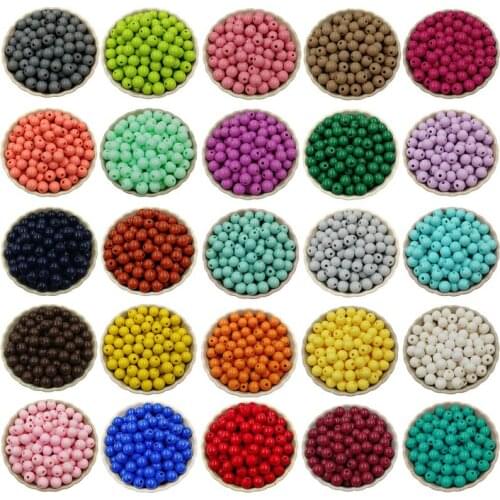 8mm 40Pcs Acrylic Spacer Beads Round Loose Beads For Jewelry Making Necklace Bracelet Earring Accessories