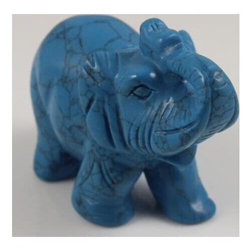 Free Shipping 2.5 inch Turquoise carve elephant statue Hand Carved Elephant,Gemstone statue
