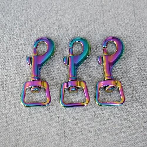 1 Piece Rainbow 15mm Metal Clasps Lobster for Strap Bag Buckles Dog Collar Keychain Swivel Trigger Clips Snap Hook DIY