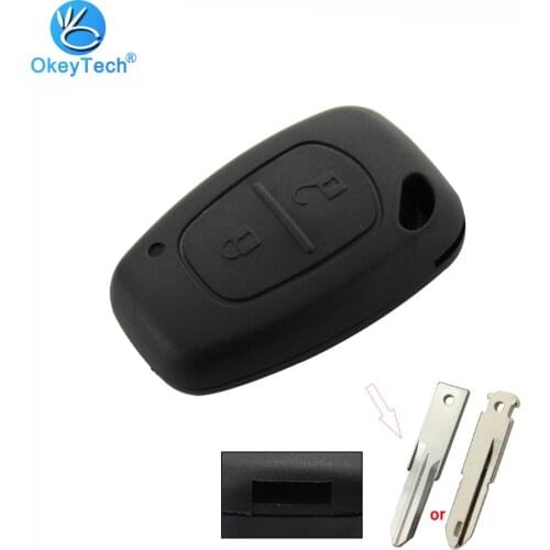 OkeyTech 2 Button Remote Car Key Shell Case Not Include Blade Fob for Renault Traffic Master Vivaro Nissan fit VAC102/NE73 Blade