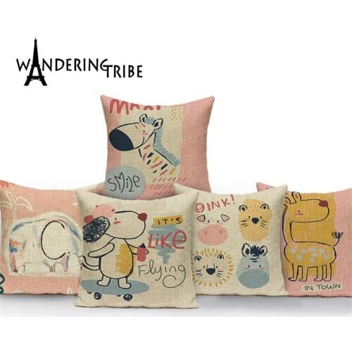 Animal Style Pillow Case Pillow In The Car Pillow Cases Cartoon Dog Pattern Home Decorations Cushions Cover Kissenbezug 45 X 45