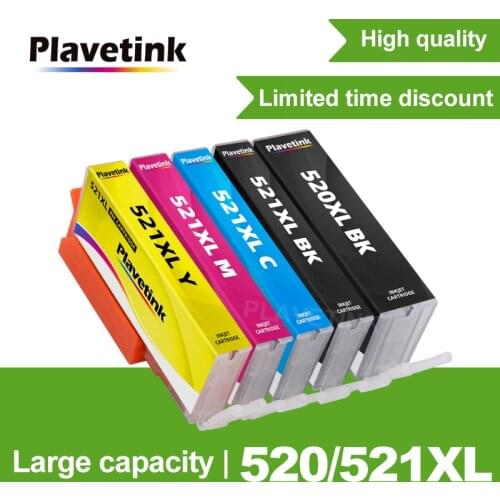 Plavetink Ink Cartridge For PGI 520 CLI 521 Compatible For Canon PIXMA IP3600 IP4600 IP4700 MX860 MX870 Printer With Full Ink
