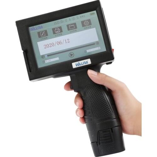Production Expire Date Batch Code Serial Number Barcode QR Code 12.77mm Portable Handheld Inkjet Printer Hand Jet Printer