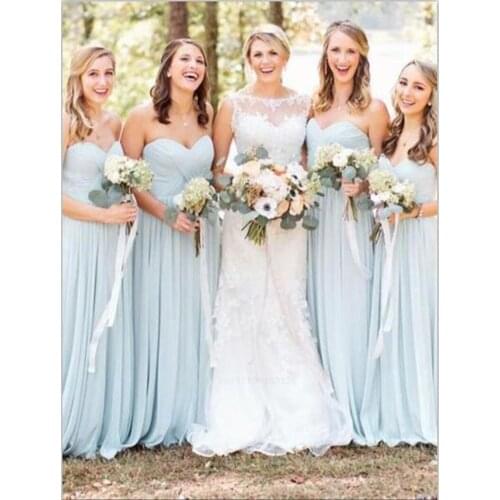 Long Bridesmaid Dresses 2019 Female Wedding Party Sexy Chest-wiping Chiffon Bridesmaid Dresses Wedding Special Events Dresses