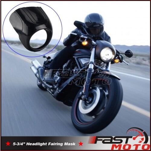 For Harley Sportster Superlow Dyna XL883 XL1200 Motorcycle 5.75" Front Headlamp Cowl 5 3/4" Round Headlight Fairing Universal