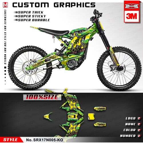 KUNGFU GRAPHICS Personalised Stickers Custom Decals Kit Wraps for Sur-Ron Light Bee X/S Electric Bike(Style no. SRX17N005-KO)