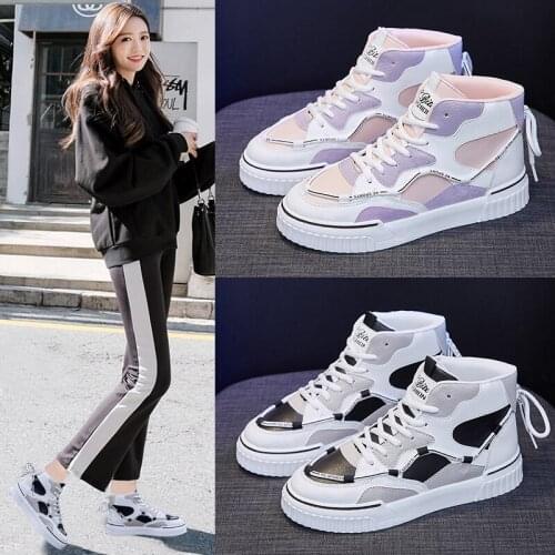 Womens Fashion 2020 Vulcanized Shoes Woman Sneakers New Canvas Shoes Flat Fashion Comfortable Camouflage High Shoes Women