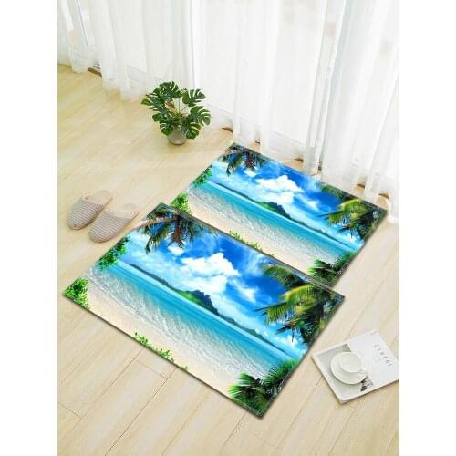 Beach Nature Doormat Print Kitchen Carpets Non-slip Bath Mats Living Room Bedroom Bath Mat Carpets Door Mat 50x80/40x60