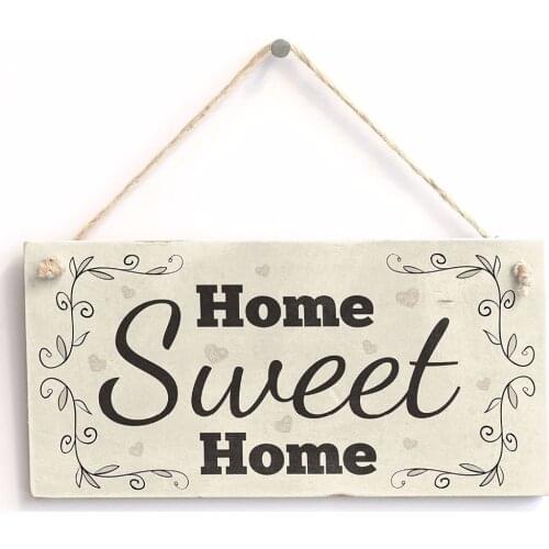 Meijiafei Home Sweet Home - Cute PVC Sign / Plaque 10"x5"