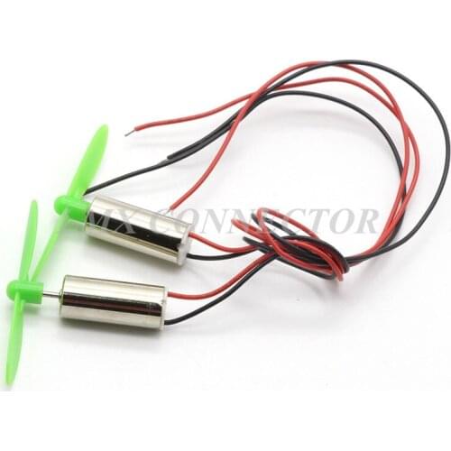 12PCS 615 Coreless Micro Motor with 30mm Green Propellers 1.5V 1000RPM 0.01A for Helicopter Airplane Robotic