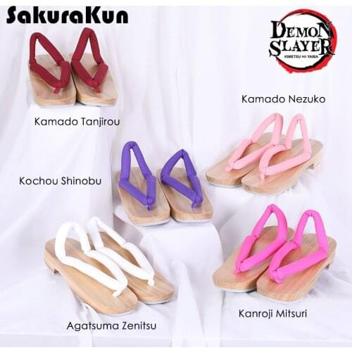 Demon Slayer Cosplay Geta Tanjirou Nezuko Mitsuri Zenitsu Muichirou Obanai Shinobu Giyuu Inosuke Shoes