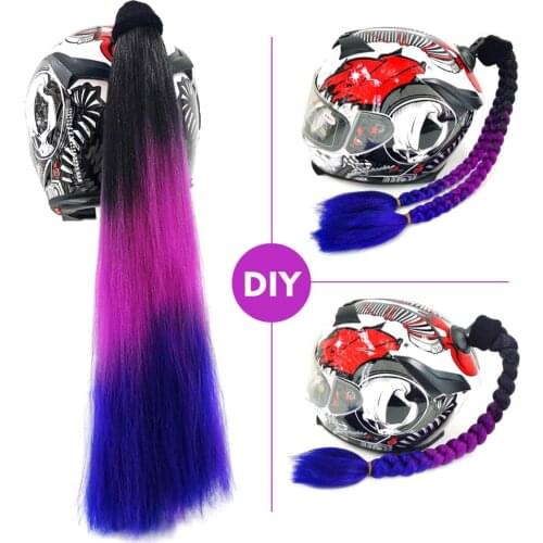 Punk Style Motorcycle Gradient Ramp Helmet Braids Twist Braid Horn Motocross Motorbike Full Face Off Road Moto Decoration