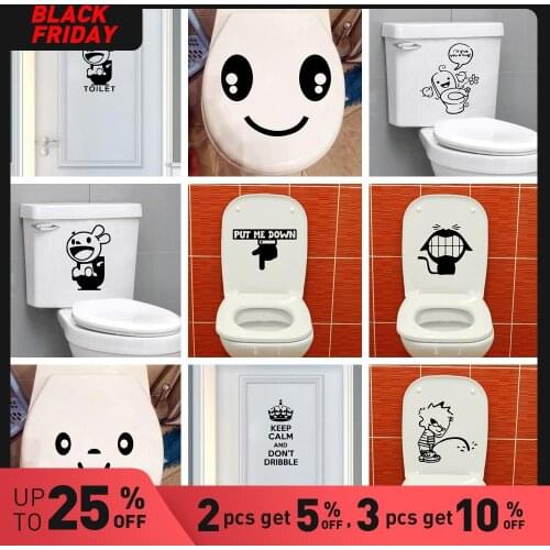 Personalized WC Toilet Stickers Creative Removable Toilet wall Sticker Pvc Wall Decals Home Decor