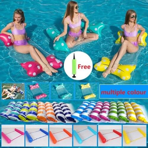 Swimming Pool Floating Water Hammock Float Lounger Floating Toys Foldable Inflatable Floating Bed Chair Summer