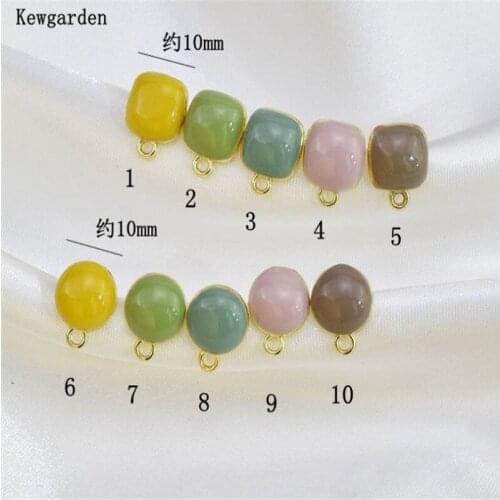 Fashion 10mm DIY Earring Accessories Alloy drip oil Pendant Handmade Material 10pcs/lot
