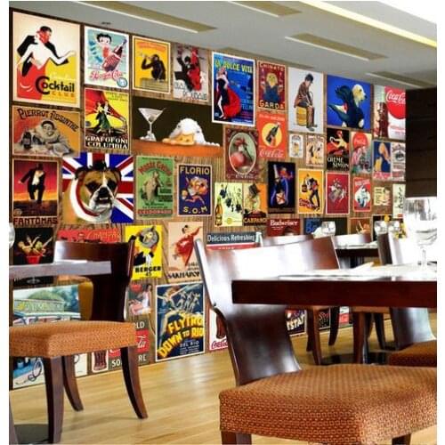 Custom photo wallpaper murals Europe and the United States wine bar KTV background wallpaper restoring ancient ways wall papers