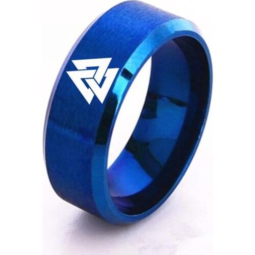 Dropshipping Stainless steel norse viking scandinavian Odin 's Symbol Valknut for men Wedding Ring Cool fashion Jewelry