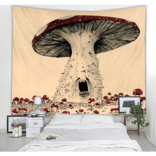 Psychedelic Mushroom Tapestry Bohemian Room Wall Decoration Aesthetics Wall Mount Mandala Hippie Yoga Mat Big Beach Towel
