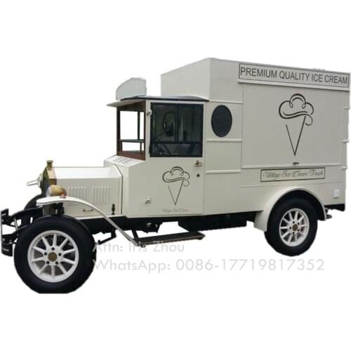 Retro dining car ice cream food vending cart mobile fast food cart ice cream food truck for sale