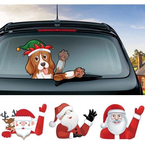 Christmas Santa Claus Car Sticker Rear Wiper Shake Arm Decal Sticker Gift Decoration Tag Car Accessories Car Stickers And Decals