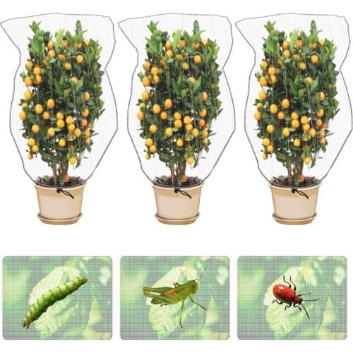 Garden Bugs Barrier Netting Plant Cover with Drawstring Bird Barrier Netting Mesh Tree Covers for Plant Fruits Flower Vegetable