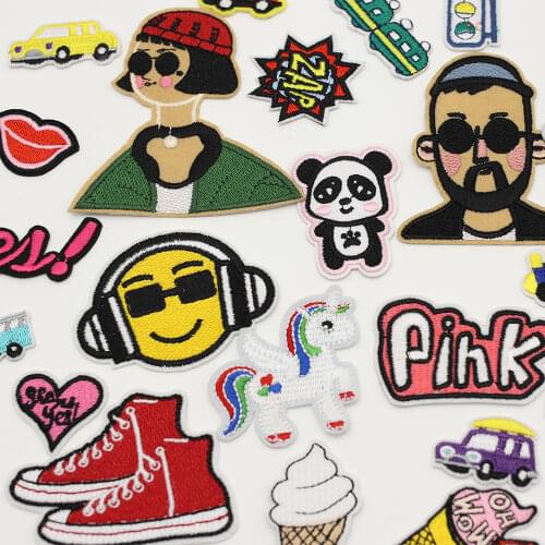 Cartoon Car Character Clothing Thermal Adhesive Patch Embroidery Decal Sewing Accessories Badge Sticker Ironing and Dyeing Cloth