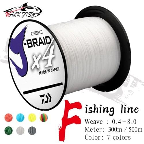 WALK FISH Daiwa 4 Braided 300m 500m Fishing Line Length 10lb 20lb 35lb 50lb 85lb Japan PE braided line Floating Line