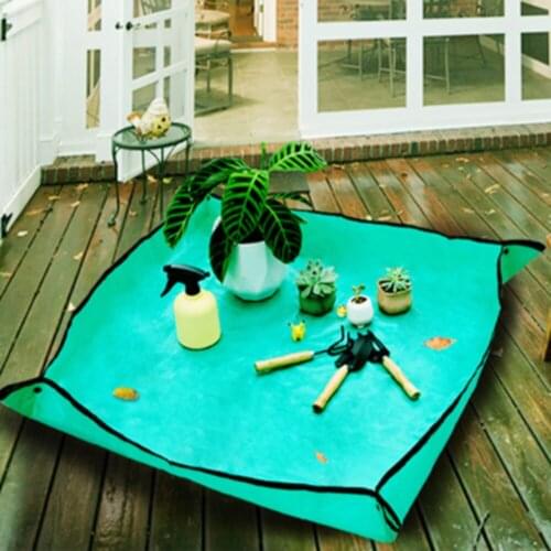 Plant Repotting Square Mat 100 x 100cm Foldable garden work cloth waterproof thickened gardening mat Dirty Catcher Potting Tarp