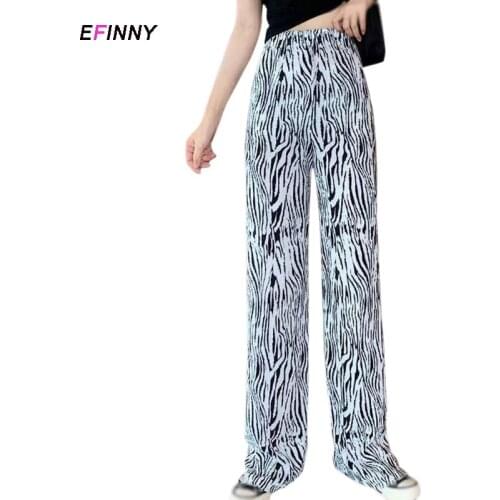 Women Pants Casual Trousers Plus Size Zebra-stripe Clothing Hip-hop Comfortable Girls Streetwear 2021 High Waisted Trousers