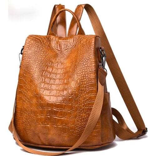 3-in-1 Women Backpacks Anti-theft Travel Backpack Soft Leather School Backpack Fashion School Bags Shoulder Bags for Women 2021