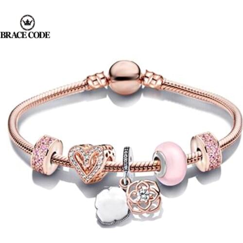 BRACE CODE New Rose Gold Tree Of Life Women Bracelet Warm Harbor DIY Combination Brand Bracelet Jewelry Gifts