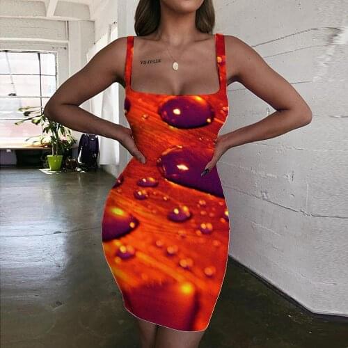 KYKU Brand Water Dress Women Red Bodycon Dress Metal Sundress Harajuku Halter Sleeveless Womens Clothing Club Beach Beach