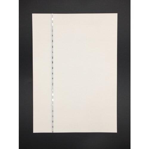 105gsm, 100% wooden pulp paper A4 size 210*297mm,white color with half-embedded silver strip with flower watermark 10 sheets