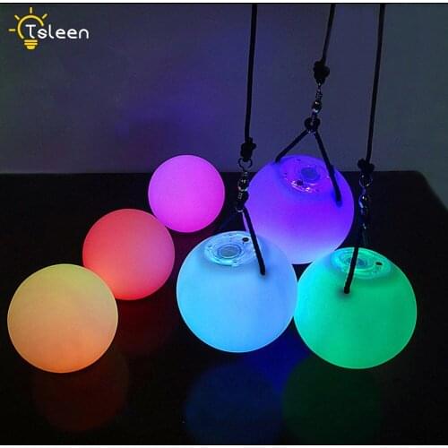 2/4PCS LED POI Thrown Balls Professional Belly Dance Level Hand Props Waterproof Xmas Home Party Wedding Garden Outdoor Decor