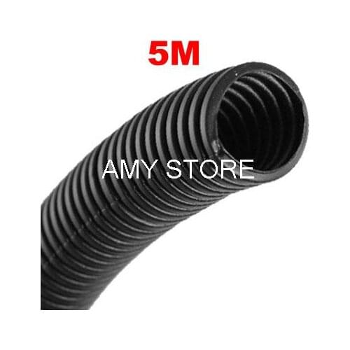 21x17mm Outside x Inside Dia Flexible Corrugated Tube Pipe 5M Length