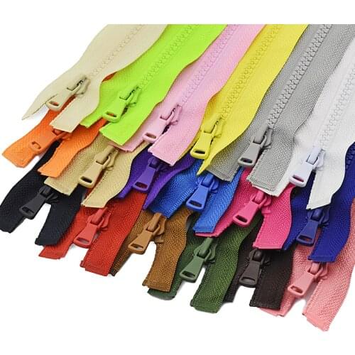 5# 30cm/40cm/55cm/60cm/70cm/80cm/90cm Resin Zipper Open-End Auto Lock ECO Plastic Zippers for Sewing Clothing 1pc