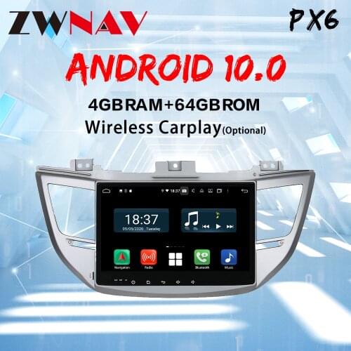 4G+64G Octa 8 core PX6 CARPLAY android 10.0 car dvd for Hyundai Tucson/IX35 2014-2018 multimedia car radio gps navigation System