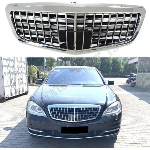 Car Front Racing Grill Facelift Upper Grille Bumper Cover For Mercedes-Benz S-Class 2009 2010 2011 For Maybach Style