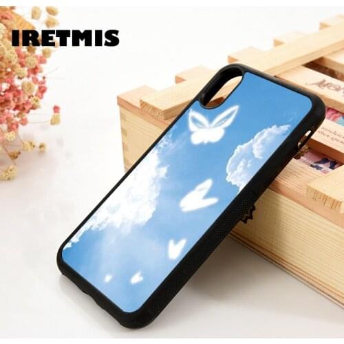 Iretmis 5 5S SE 6 6S TPU Silicone Rubber Phone Case Cover for iPhone 7 8 Plus X Xs 11 12 MINI Pro Max XR butterfly cloud
