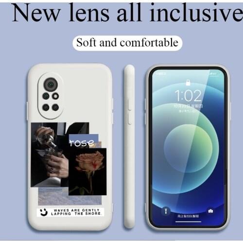 White Swan Phone Case For Huawei Nova8 8Pro 8SE Nova 7 7Pro 7SE 6 6se 5 5Pro 5Z 5I 5Ipro 5T 4 4E Liquid Silicone Cover