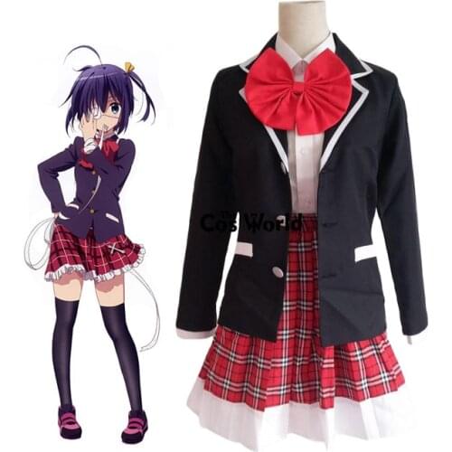 Chunibyou Demo Koi ga Shitai Takanashi Rikka School Uniform Coat Shirt Dress Outfit Anime Cosplay Costumes