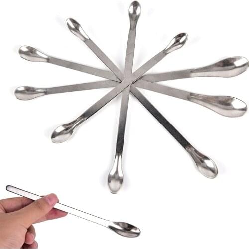 Double-Head Silver Lab Dental Spoon Medical Instruments Experiment Stainless Steel Medicine Spoon Scraper