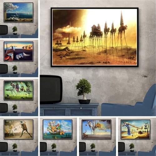 Surrealism Wall Art Picture Salvador Dali Canvas Painting Retro Quadro Posters and Print for Living Room Home Cuadros Decoration