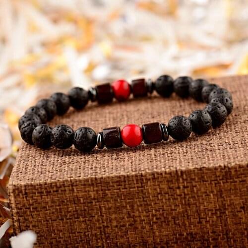 2019 Classic Charm Men Bracelet Beads Tibetan Buddha Bracelet Pulseras Chakra Lava Stone Diffuser&Wood Bracelets Men Jewelry