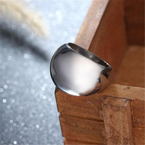 Punk Stainless Steel Ladies Oval Design Ring Men Women JEWELRY Size 8-13
